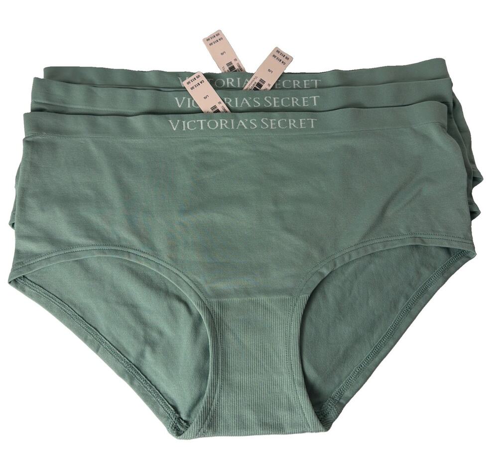 Victoria’s Secret Seamless Hipster Panties 3 Pair Size L Sage Green NWT